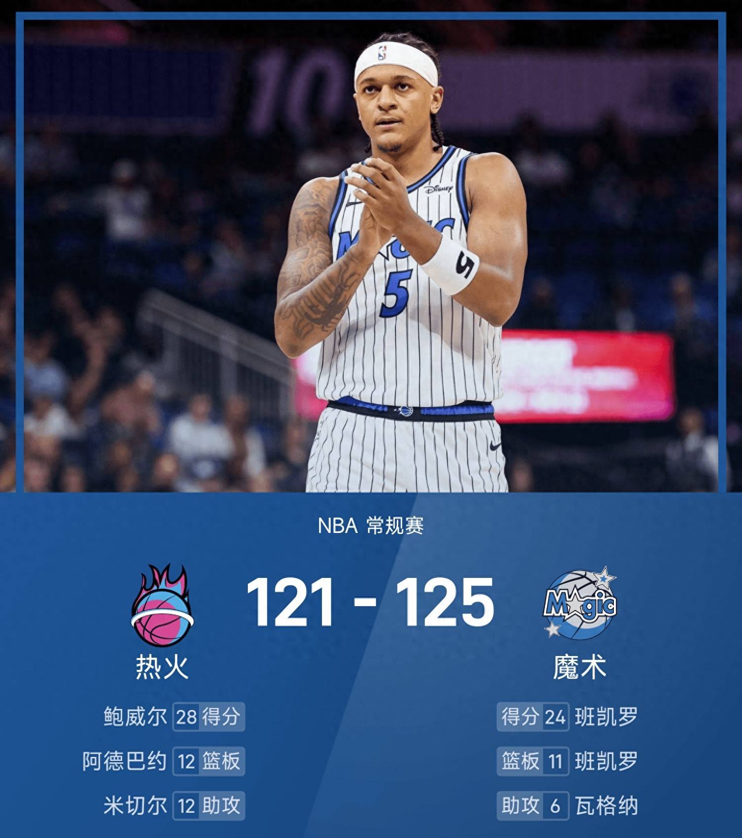 魔术胜热火：福尼耶尔分成为关键人物的简单介绍